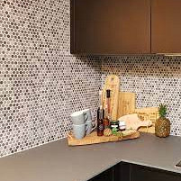 Venice – Pennyround 31,5x29,4x0,55 Grey Mix Glossy Porcelain Glazed Round