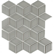 Paris 26,6x30,5x0,6 Light Grey Glossy Porcelain Glazed Cubic