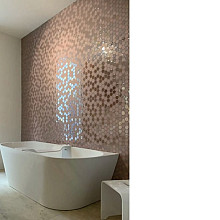 Valencia 27,8x32,5x0,5 Pink Matt + Glossy Glass Recycled Hexagon