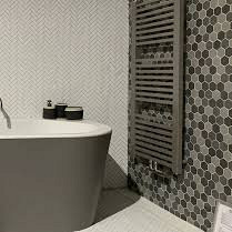 London 28,1x32,5x0,6 Dark Grey mix R11 Porcelain Unglazed Hexagon