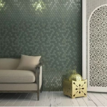 Valencia 27,8x32,5x0,5 Matt Khaki Matt Glass Recycled Hexagon