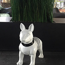 Beeld - Bulldog zwart/wit 50cm
