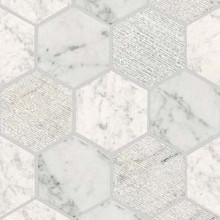 World 25,9x29,9x0,8 Hexagon Text White